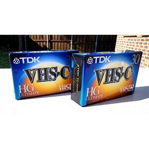 2 Sealed New TDK VHS-C Camcorder TC-30HG Blank Tapes Japan HG Ultimate